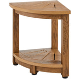 Portable Toilets & Showers: VEVOR Corner Shower Bench, 16.5" Height 12.8" Radius, Faux Wood Grain Polystyrene, 158KGS with Storage Shelf, Water Resistant, Shower Stool for Inside & Outside Shower, for Bathroom, Living Room