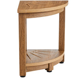 Portable Toilets & Showers: VEVOR Corner Shower Bench, 16.5" Height 12.8" Radius, Faux Wood Grain Polystyrene, 158KGS with Storage Shelf, Water Resistant, Shower Stool for Inside & Outside Shower, for Bathroom, Living Room