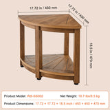 Portable Toilets & Showers: VEVOR Corner Shower Bench, 18.5" Height 17.75" Radius, Faux Wood Grain Polystyrene,159KGS with Storage Shelf, Water Resistant, Shower Stool for Inside & Outside Shower, for Bathroom, Living Room