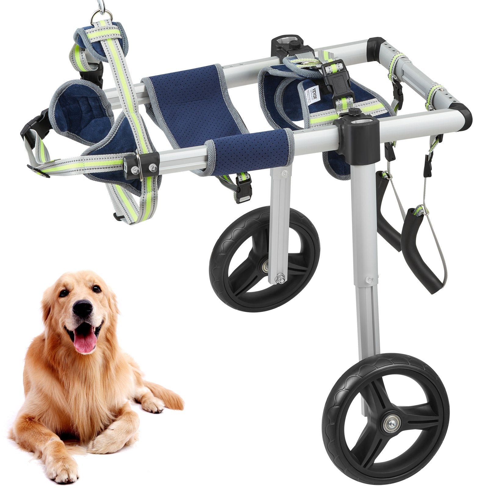 2 Wheels Dog Wheelchair for Back Legs, Pet Wheelchair Lightweight & Adjustable Assisting in Healing, Dog Cart/Wheelchair for Injured, Disabled, Paralysis, Hind Limb Weak Pet(M)