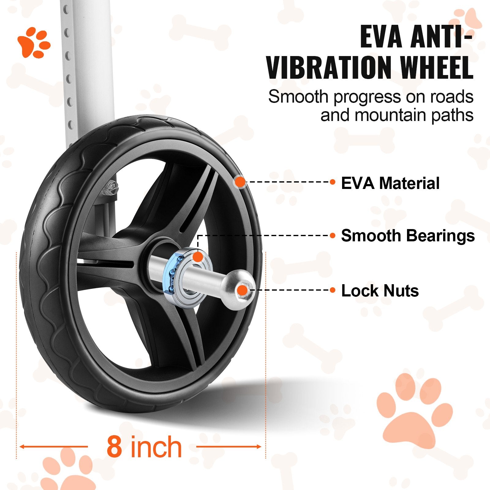 2 Wheels Dog Wheelchair for Back Legs, Pet Wheelchair Lightweight & Adjustable Assisting in Healing, Dog Cart/Wheelchair for Injured, Disabled, Paralysis, Hind Limb Weak Pet(M)