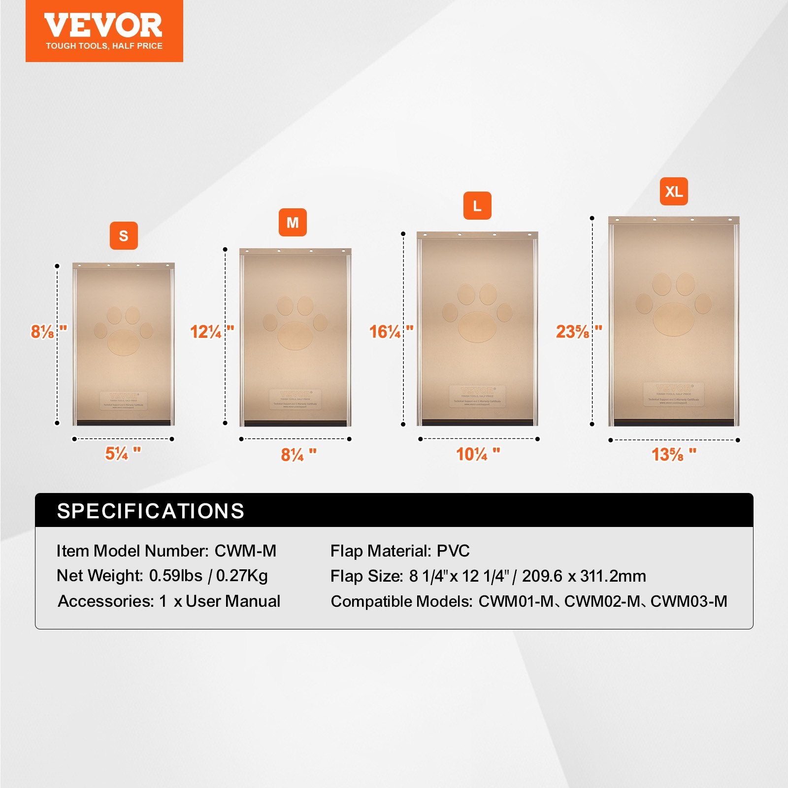 Automotive Repair & Speciality Tools: VEVOR Pet Door Replacement Flap 20.96 x 31.12 cm Compatible with VEVOR Pet Door