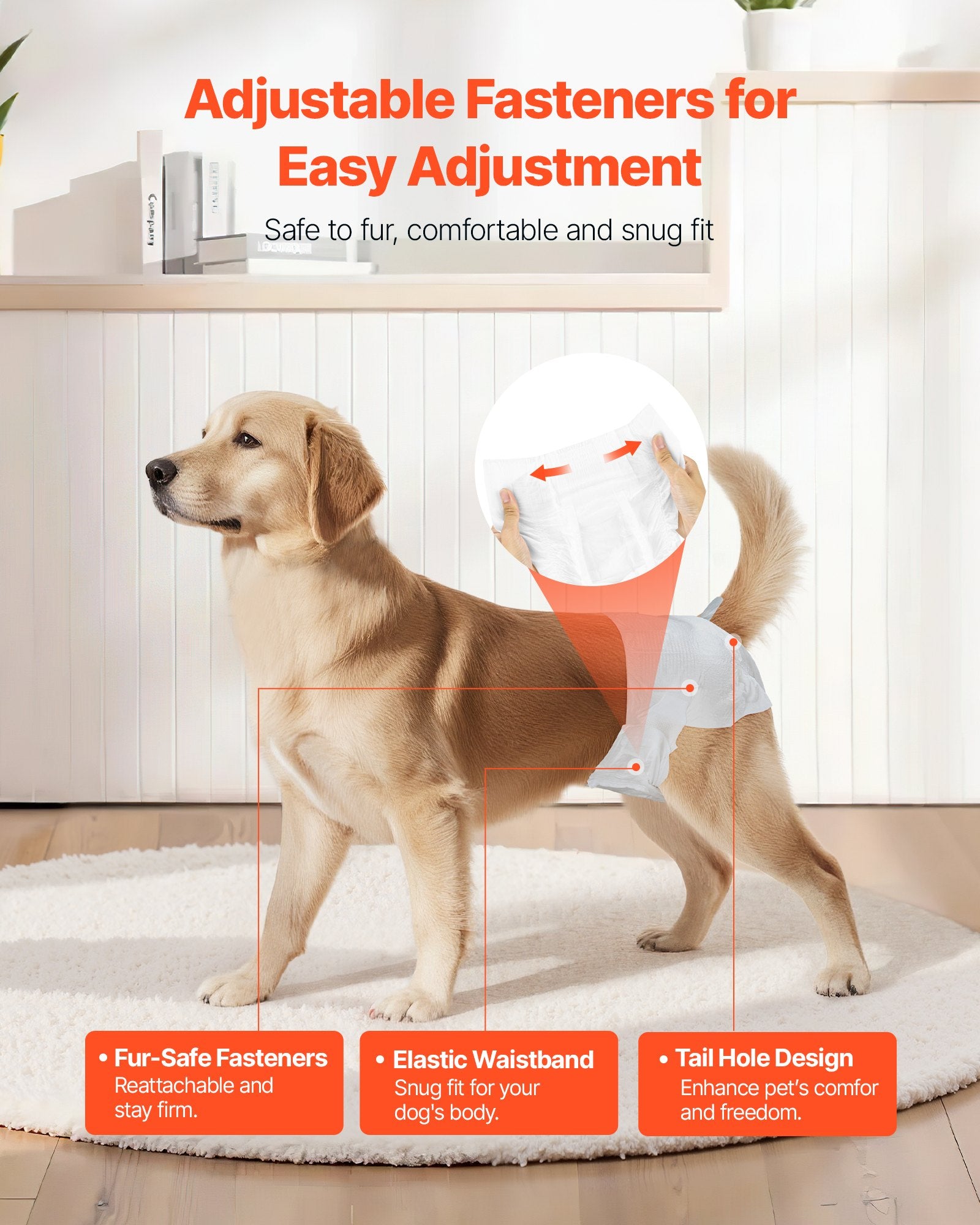 Food Storage: VEVOR Disposable Dog Diapers, Super Absorbent Female Dog Diapers, 360° Leak-Proof Female Doggy Pet Diaper with Wetness Indicator for Heat Period, Training, Incontinence - M, 144 Count (2 Packs of 72)