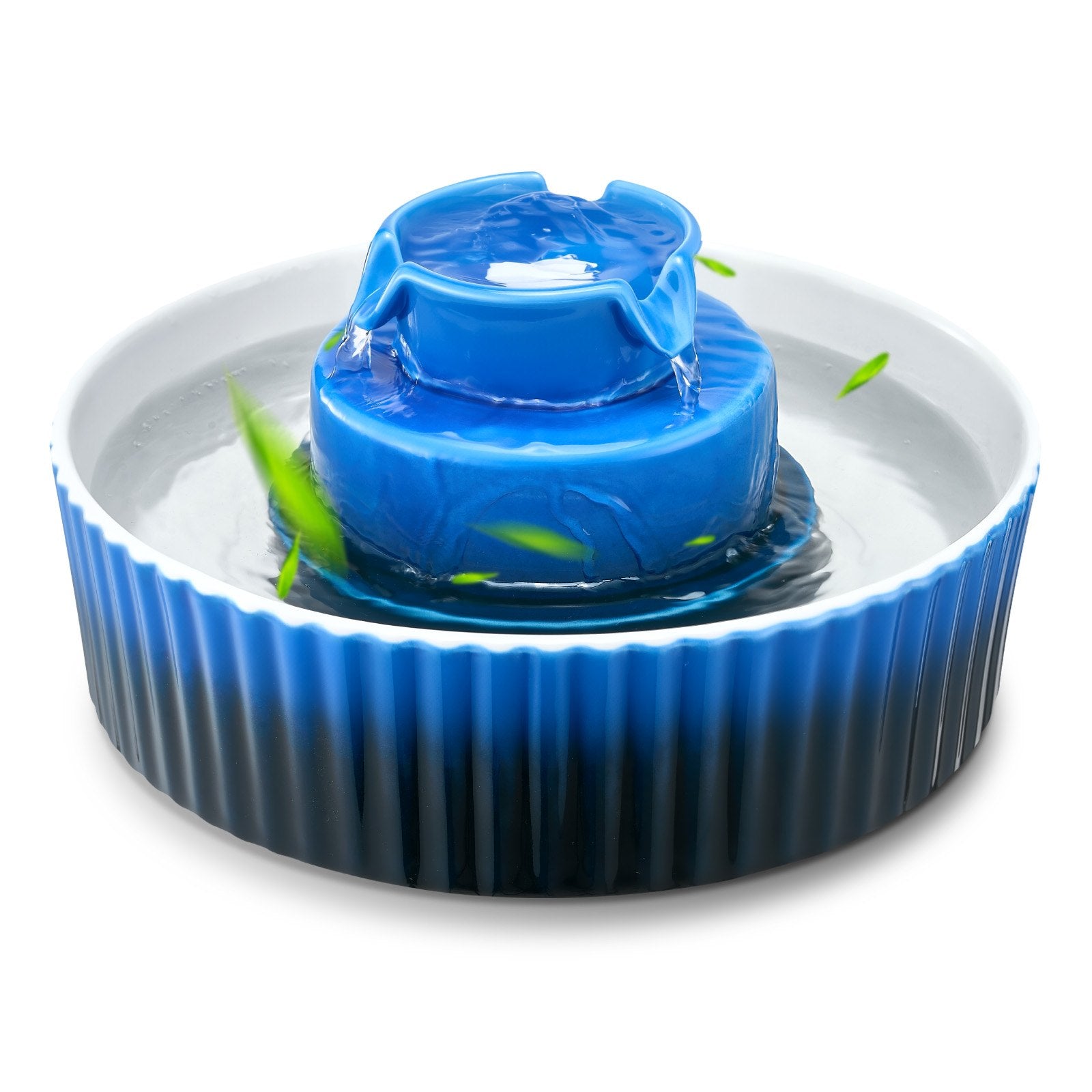 Dog Bowls, Feeders & Waterers: VEVOR Ceramic Cat Water Fountain, 2.1 L Cupcake Pet Fountain, Porcelain Cat Water Dispenser with Ultra-Quiet Pump, 360° Drinking Area and Multi-Layer Filtration System, for Cats & Dogs Drinking(Blue)