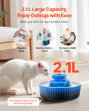 Dog Bowls, Feeders & Waterers: VEVOR Ceramic Cat Water Fountain, 2.1 L Cupcake Pet Fountain, Porcelain Cat Water Dispenser with Ultra-Quiet Pump, 360° Drinking Area and Multi-Layer Filtration System, for Cats & Dogs Drinking(Blue)