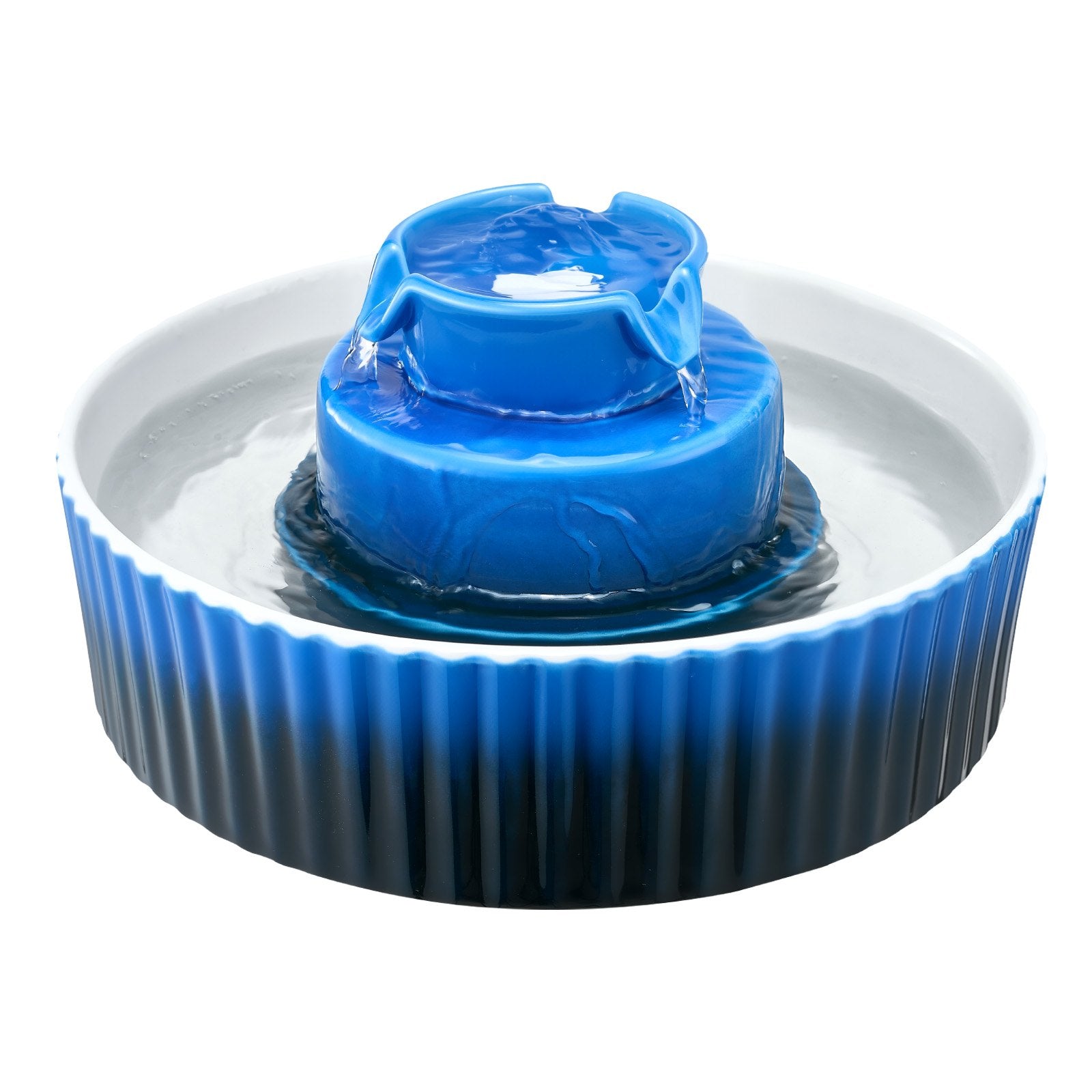 Dog Bowls, Feeders & Waterers: VEVOR Ceramic Cat Water Fountain, 2.1 L Cupcake Pet Fountain, Porcelain Cat Water Dispenser with Ultra-Quiet Pump, 360° Drinking Area and Multi-Layer Filtration System, for Cats & Dogs Drinking(Blue)
