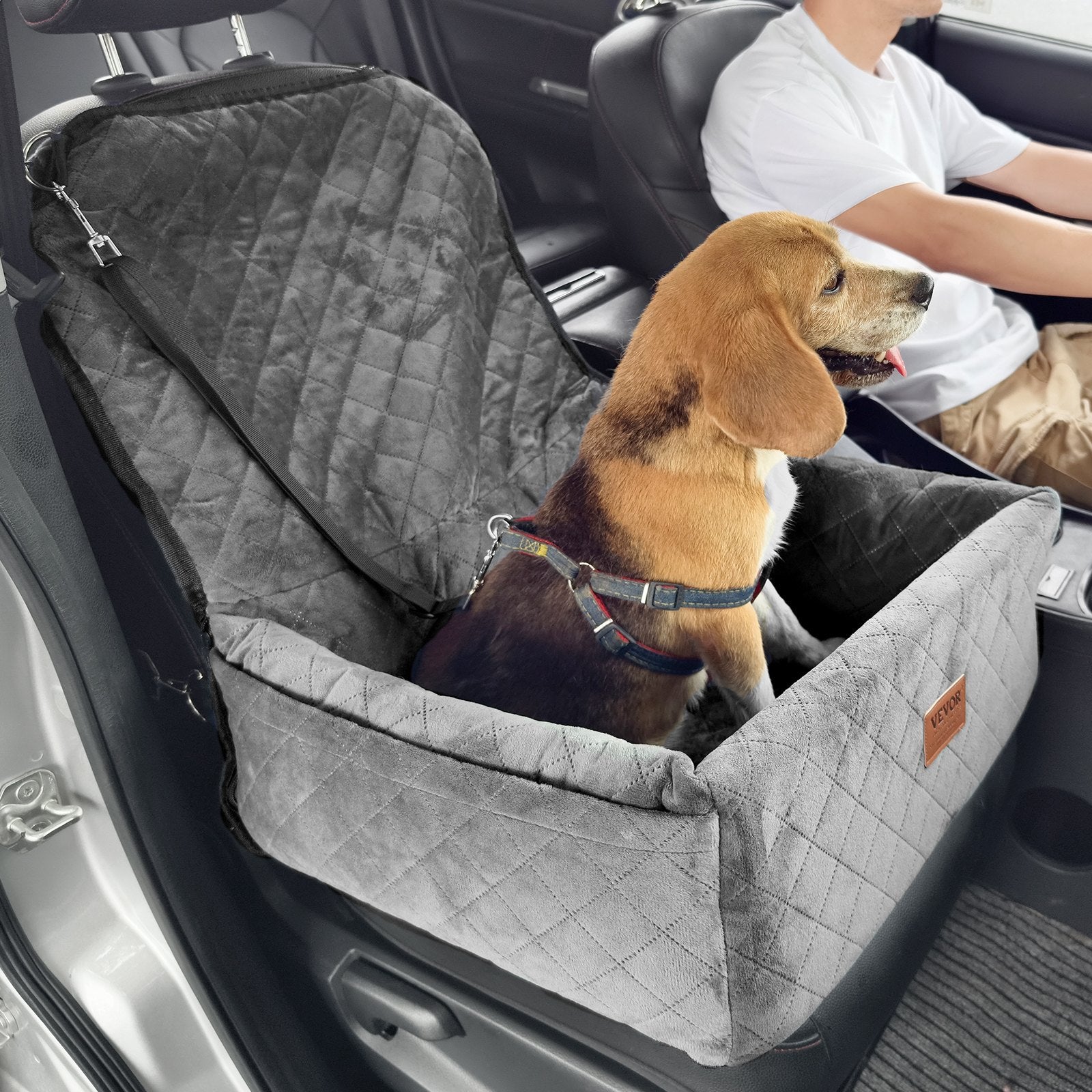 Automotive Decor: VEVOR Dog Booster Car Seat Pet Car Seat for Small Medium Dog up to 18.1 kg Gray