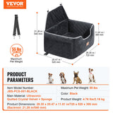 Automotive Parts: VEVOR Dog Booster Car Seat Pet Car Seat for Medium Large Dog up to 24.9 kg Black