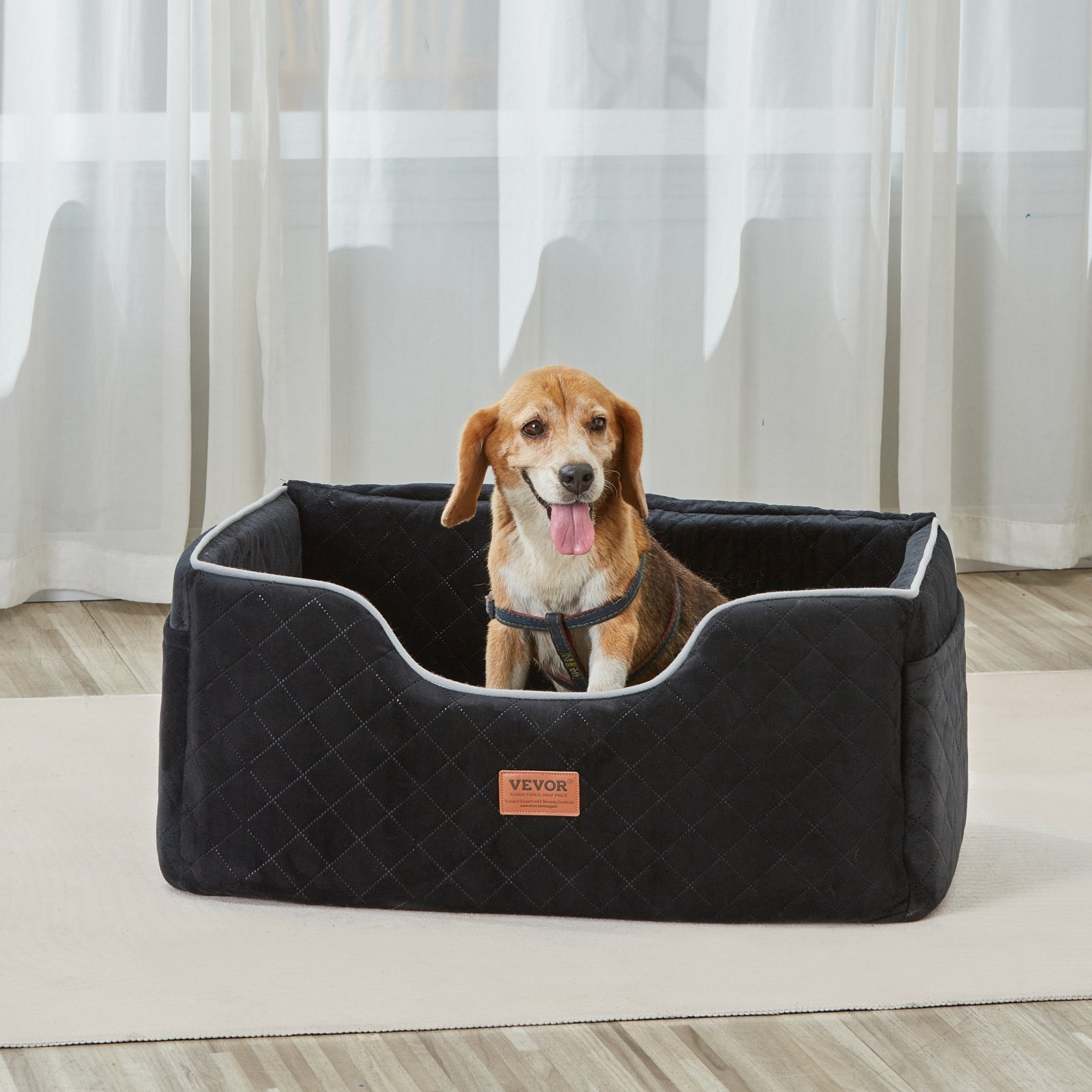 Automotive Parts: VEVOR Dog Booster Car Seat Pet Car Seat for Medium Large Dog up to 24.9 kg Black