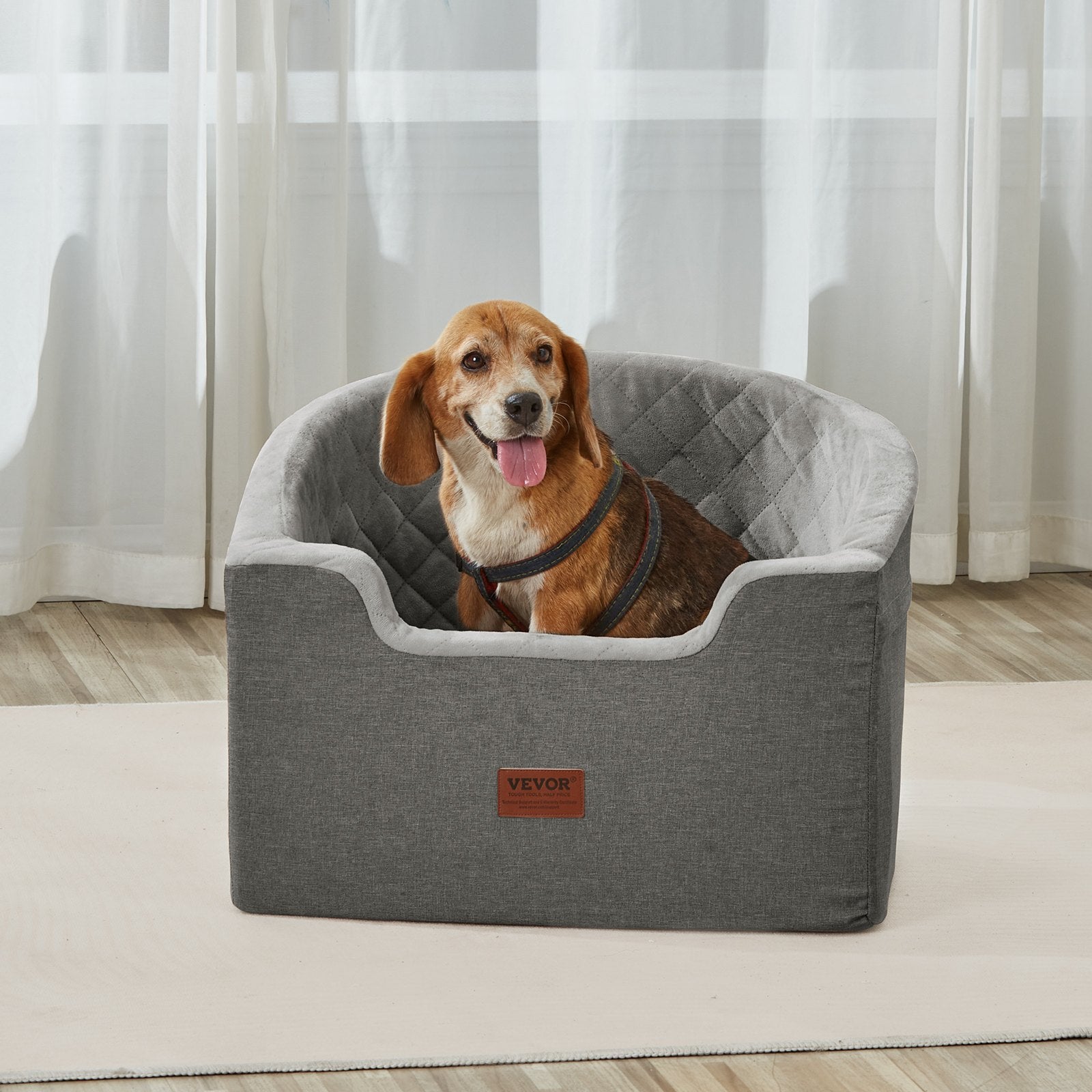 Automotive Decor: VEVOR Dog Booster Car Seat Pet Car Seat for Small Medium Dog up to 24.9 kg Gray
