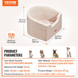 Cat Scratching Posts: VEVOR Dog Car Seat, Waterproof Dog Booster Seat for Car with A Storage Pocket, Clip-On Safety Leash and Sponge Filling, Dog Car Bed for Small & Medium Dog up to 24.9 kg, Brown
