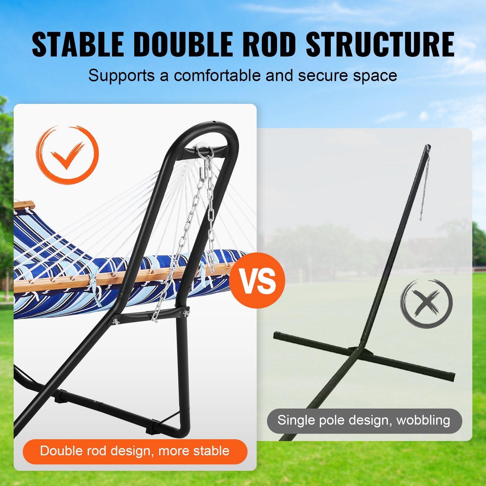 Automotive Repair & Speciality Tools: VEVOR Steel Hammock Stand 450lbs Capacity Hammock Frame Fits 6.9-12.8ft Hammocks