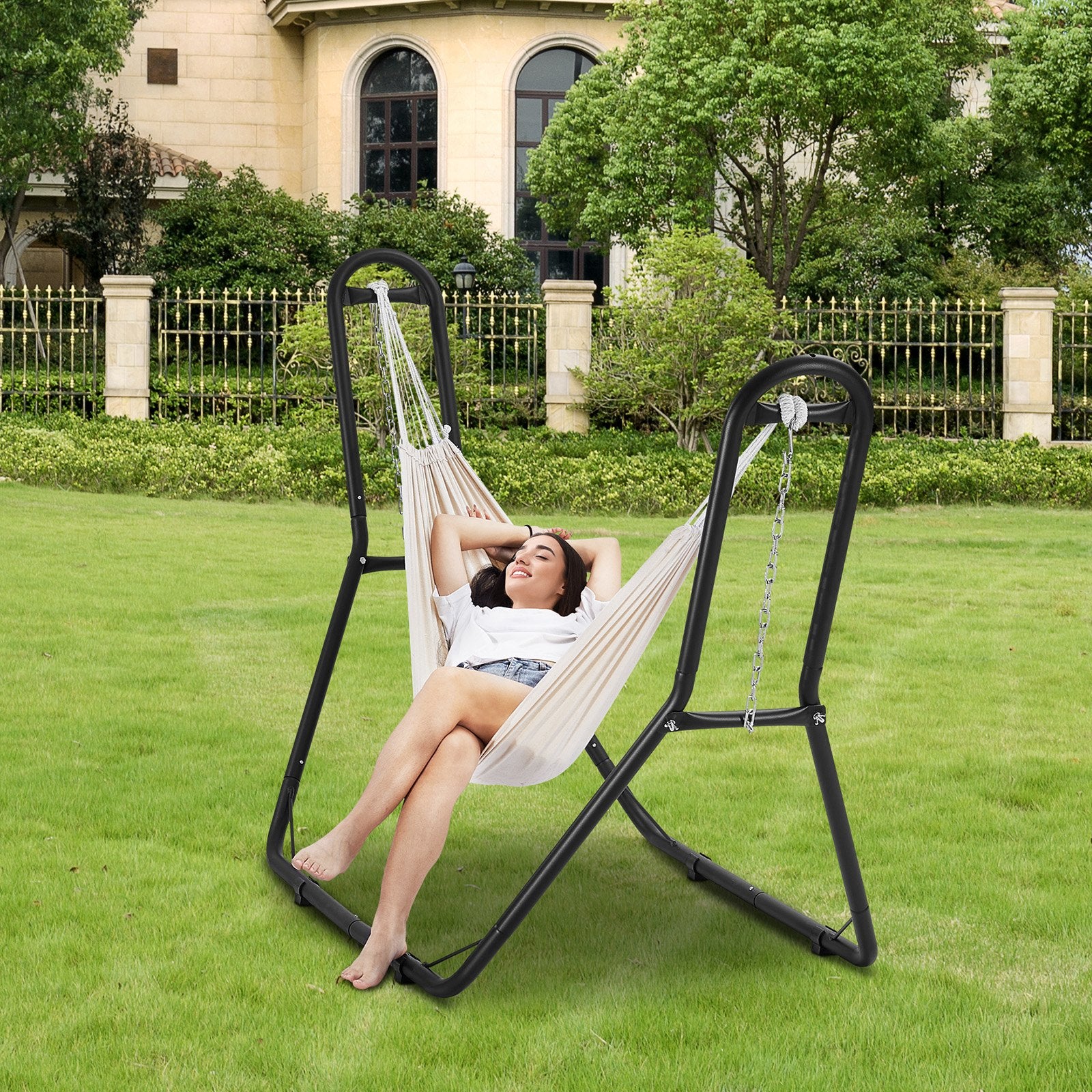 Automotive Repair & Speciality Tools: VEVOR Steel Hammock Stand 450lbs Capacity Hammock Frame Fits 6.9-12.8ft Hammocks
