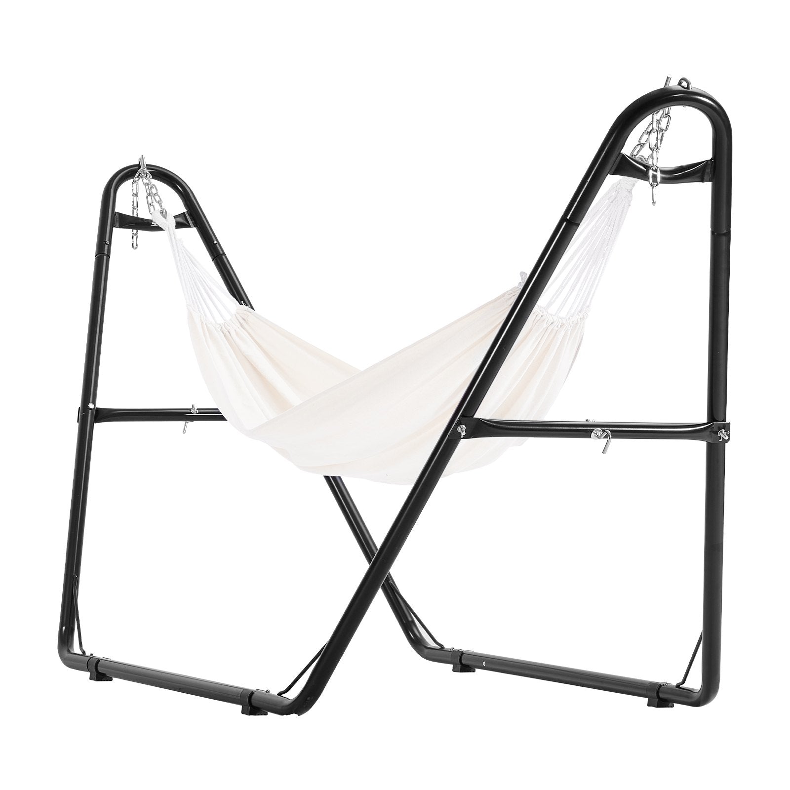 Universal 2 Person Hammock Stand, Adjustable Heavy Duty 550 lbs Capacity Hammock Stand Fits 8-13 ft Hammocks for Outdoor and Indoor Portable Hammock Stand with Chain, Hook, and Carrying Bag
