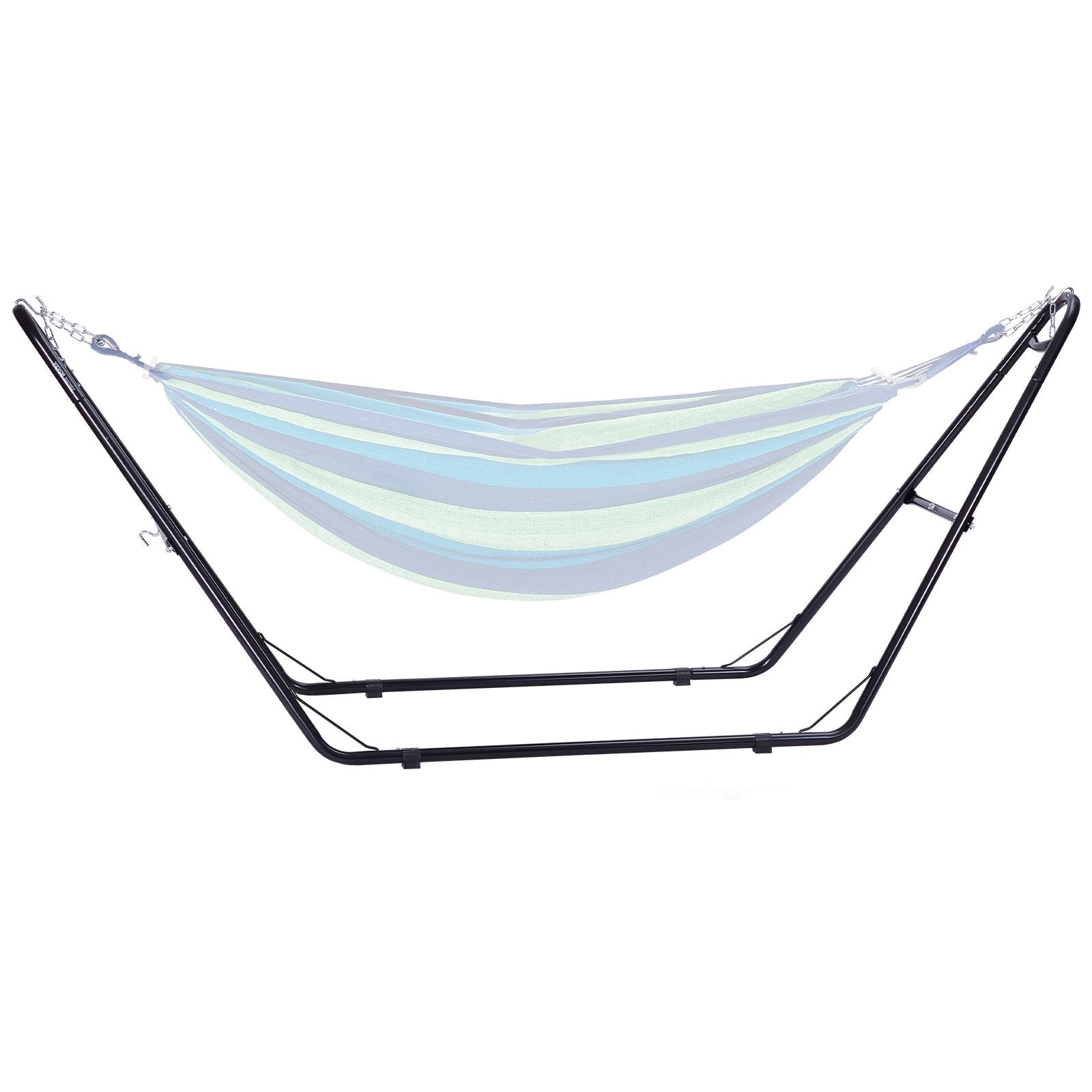 Universal 2 Person Hammock Stand, Adjustable Heavy Duty 550 lbs Capacity Hammock Stand Fits 8-13 ft Hammocks for Outdoor and Indoor Portable Hammock Stand with Chain, Hook, and Carrying Bag