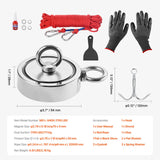 Camp Safety Equipment: VEVOR 771 Kg Strong Fishing Magnet Kit Double Sided Pull Force Rope Carabiner