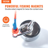 Camp Safety Equipment: VEVOR Magnet Fishing Kit, 1200lbs Pulling Force Double Sided Fishing Magnets, 2.95inch Diameter Magnet with Rope, Grappling Hook, Gloves, Waterproof Case, Threadlocker, Eye Bolt, for Fishing