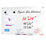 Posters, Paintings & Prints: VEVOR Magnetic Glass Whiteboard, Dry Erase Board 36"x24", Wall-Mounted Large White Glassboard Frameless, with Marker Tray, an Eraser and 2 Markers, White