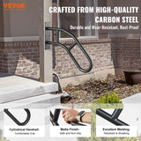 Mobility & Accessibility: VEVOR Handrails for Outdoor Steps, 29" Length Wall Mount Safety Railings for 1-3 Steps, U-Shaped Handrail with Matte Black Finished, Stair Handrails for Kids, Elderly, Pregnant Women, Disabled