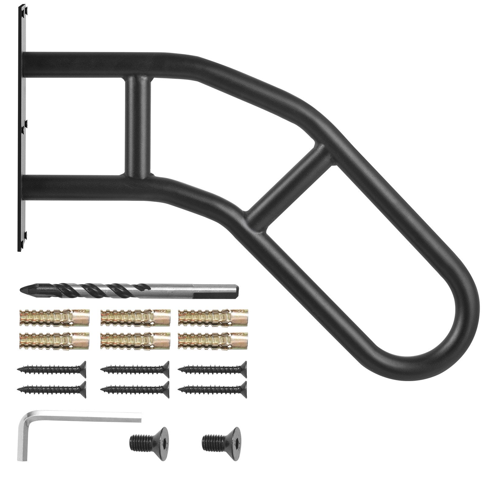 Mobility & Accessibility: VEVOR Handrails for Outdoor Steps, 29" Length Wall Mount Safety Railings for 1-3 Steps, U-Shaped Handrail with Matte Black Finished, Stair Handrails for Kids, Elderly, Pregnant Women, Disabled