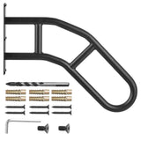 Door Hardware: VEVOR Handrails for Outdoor Steps, 32" Length Wall Mount Safety Railings for 1-3 Steps, U-Shaped Handrail with Matte Black Finished, Stair Handrails for Kids, Elderly, Pregnant Women, Disabled