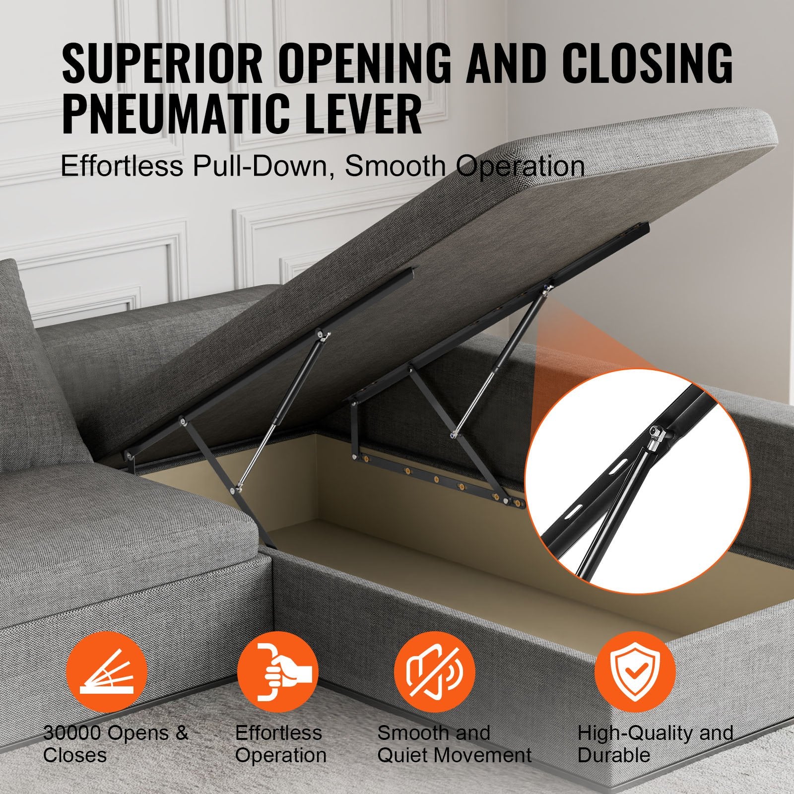 Beds & Bed Frames: VEVOR Bed Lift 59x71 in Compatible Bed Size 154 lbs Load DIY Wall Bed Hardware
