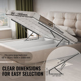 Beds & Bed Frames: VEVOR Bed Lift, 1500x2000mm Compatible Extra-large Size 140kg Load Bearing, DIY Wall Bed Mechanical Hardware Kit Vertical Deluxe, Pneumatic Lever Heavy Duty Support, Folding for Guestroom