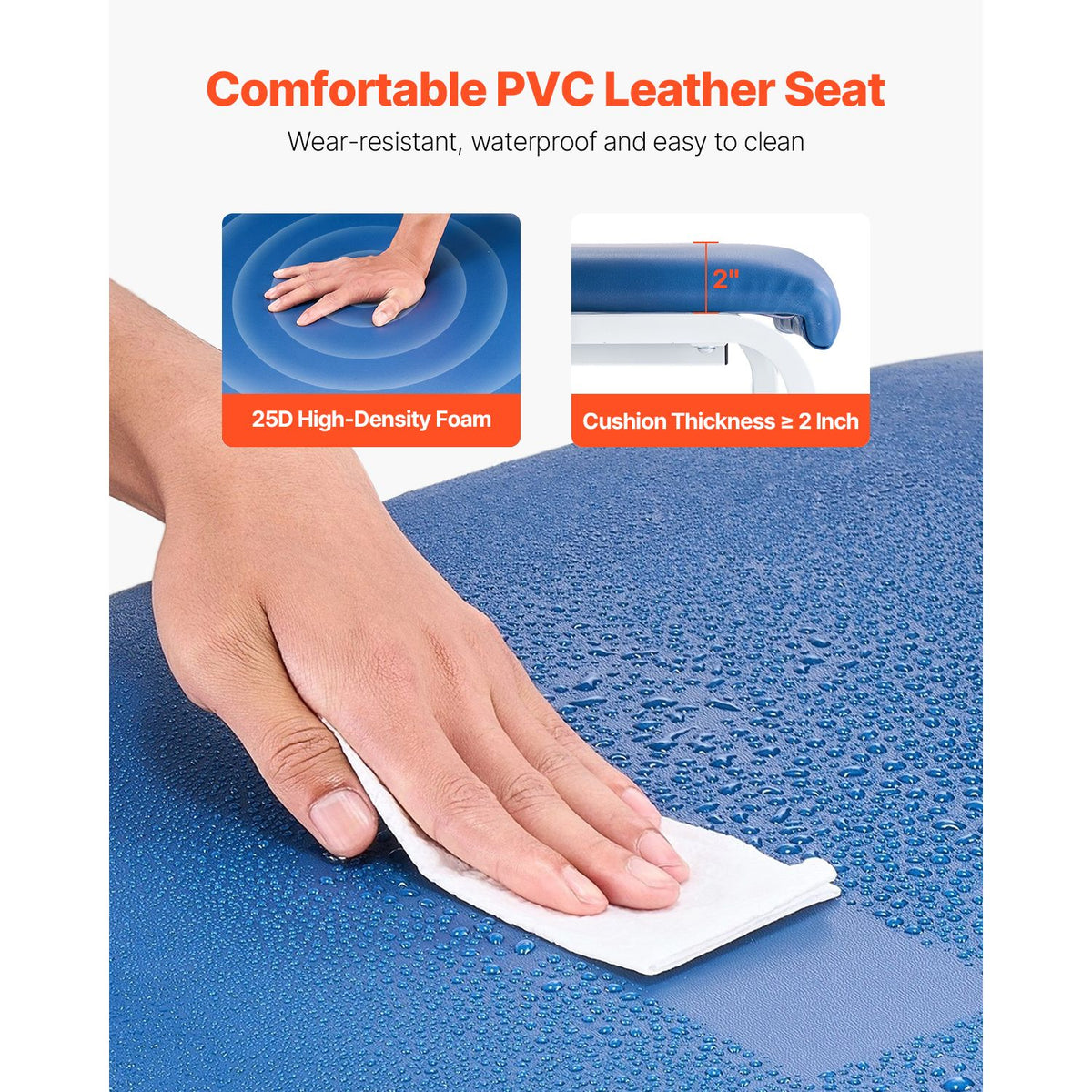 Phlebotomy Chair, Blood Draw Chair with Adjustable Armrests and Flip Arm, 181KG/400LBS Loading Blood Drawing Medical Chair with Soft Seat, Easy-to-Clean PVC Leather for Hospitals, Labs, Clinics