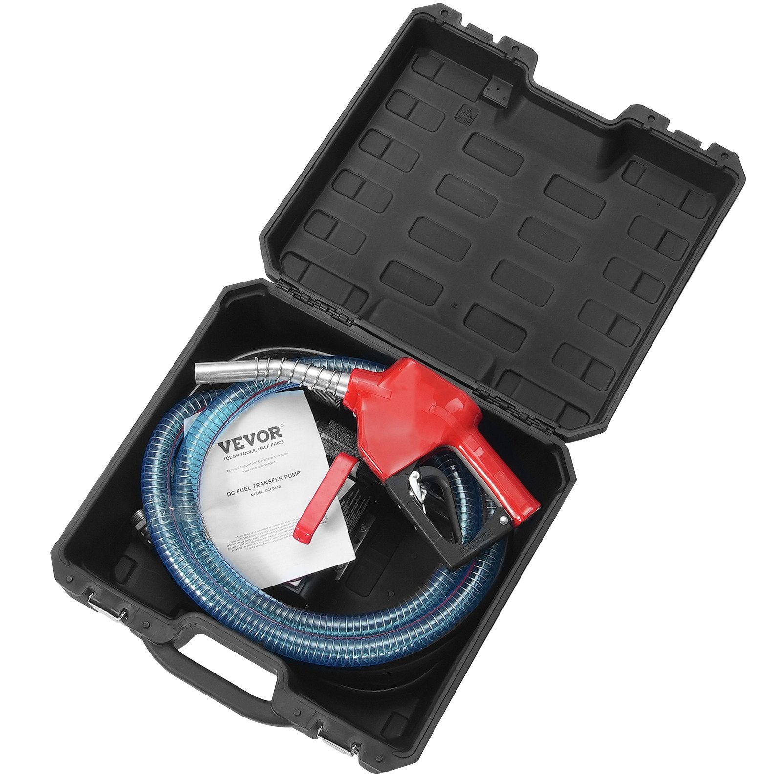 Fuel & Exhaust: VEVOR Fuel Transfer Pump, 12V DC 10 GPM 1/4 HP, Portable Electric Diesel Transfer Pump with Automatic Shut-Off Fuel Nozzle, High Flow, Long Inlet & Outlet Hose for Diesel, Kerosene, Transformer Fuel