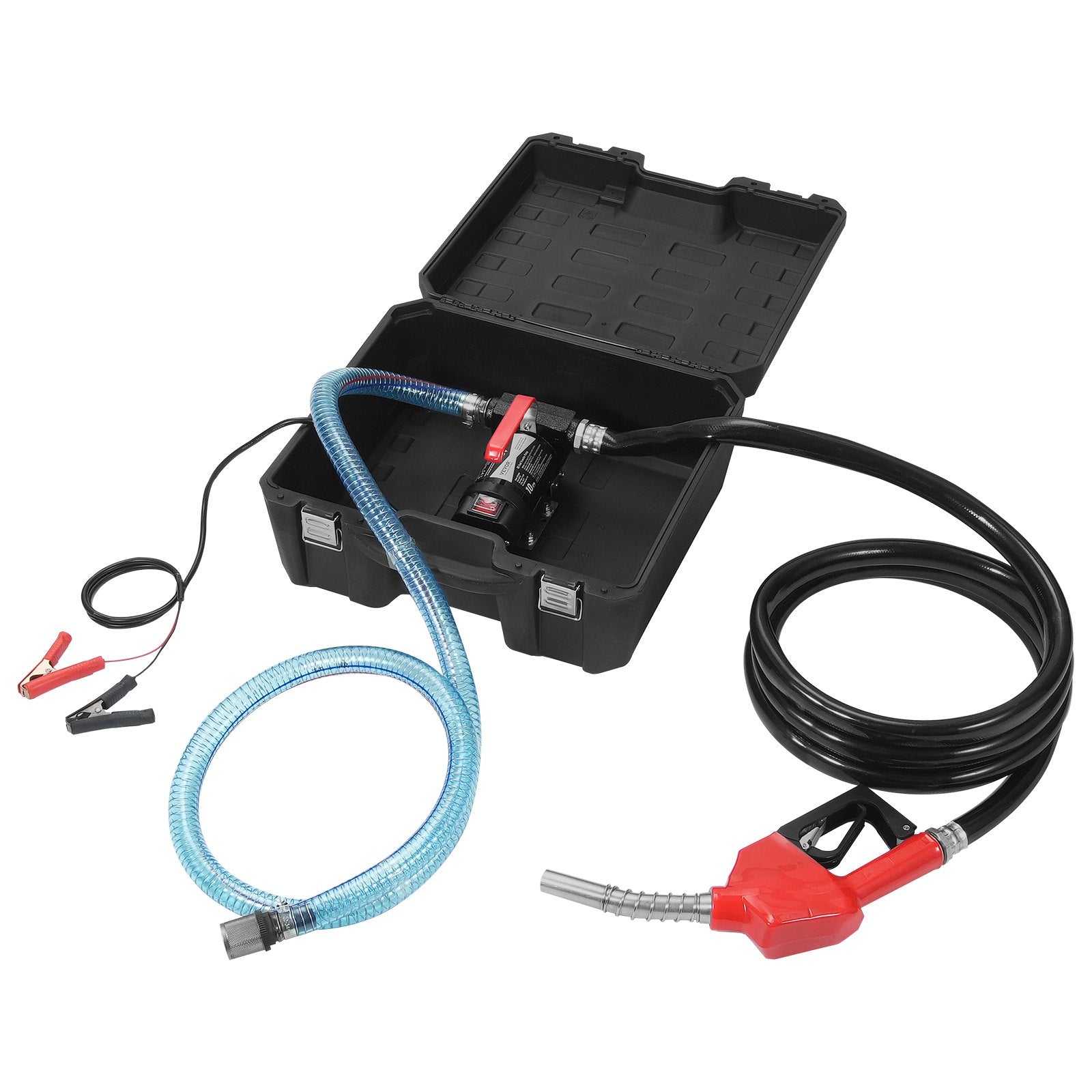 Fuel & Exhaust: VEVOR Fuel Transfer Pump, 12V DC 10 GPM 1/4 HP, Portable Electric Diesel Transfer Pump with Automatic Shut-Off Fuel Nozzle, High Flow, Long Inlet & Outlet Hose for Diesel, Kerosene, Transformer Fuel
