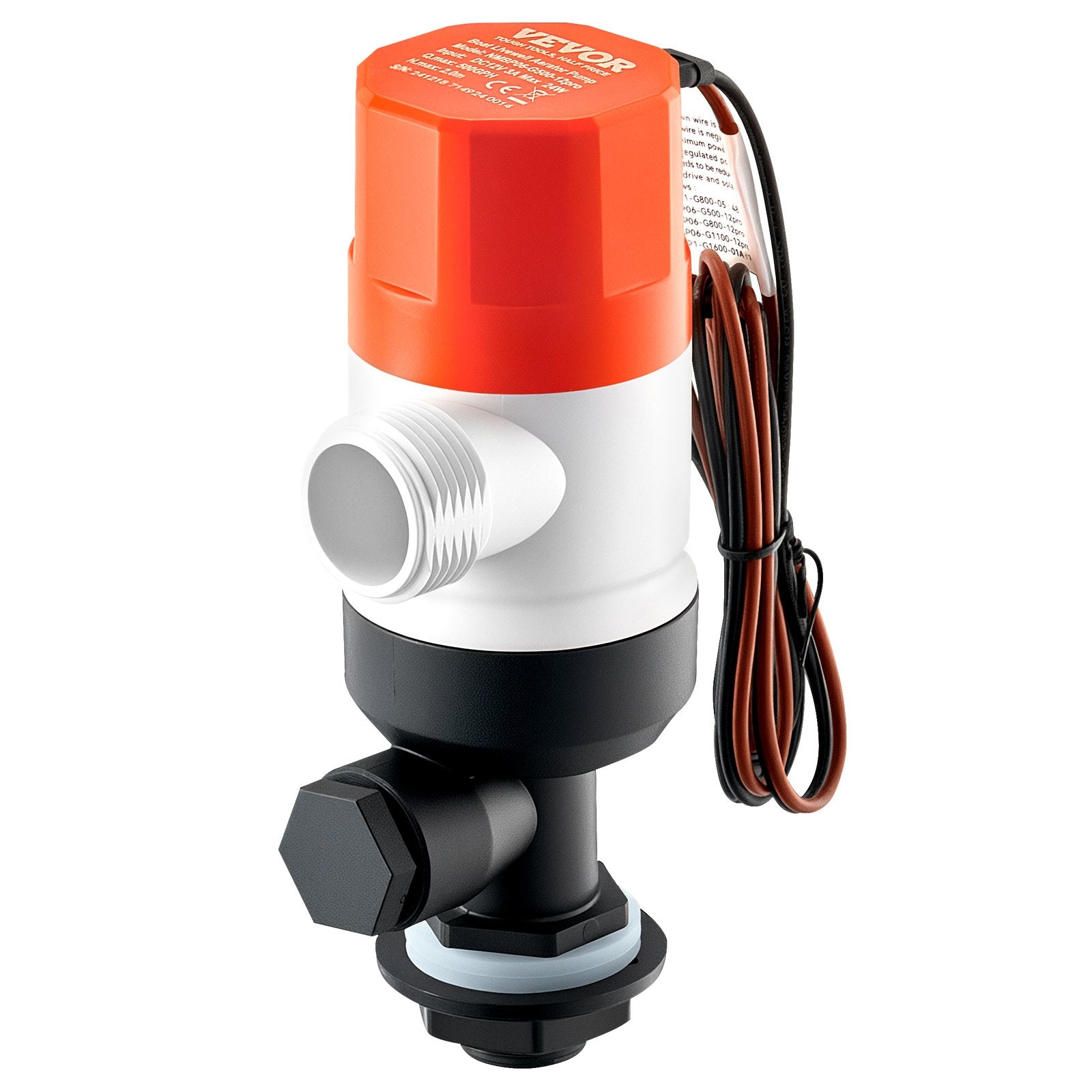 Fuel & Exhaust: VEVOR Livewell Pump for Boat 12V 500 GPH Livewell Aerator Pump Straight 2 Inlets