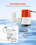 Fuel & Exhaust: VEVOR Livewell Pump for Boat 12V 500 GPH Livewell Aerator Pump Straight 2 Inlets