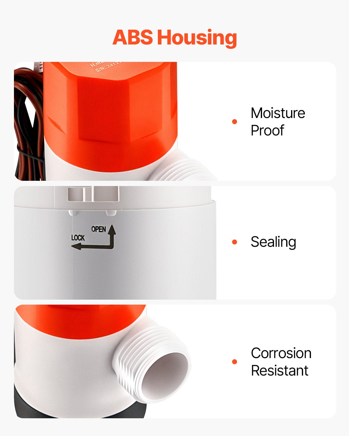 Fuel & Exhaust: VEVOR Livewell Pump for Boat 12V 500 GPH Livewell Aerator Pump Straight 2 Inlets