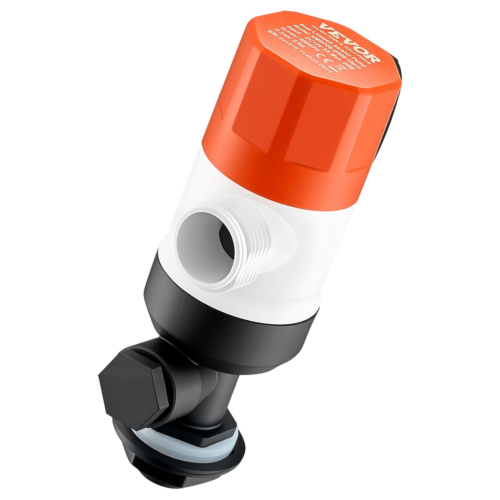 Fuel & Exhaust: VEVOR Livewell Pump for Boat 12V 500 GPH Livewell Aerator Pump Straight 2 Inlets