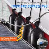 Boating Accessories: VEVOR Boat Fenders, 6.5" x 23" Boat Bumpers for Docking, Inflatable Ribbed Fender with Center Holes, Marine Boat Dock Fender Bumper with Air Pump, 4 Needles and 4 Ropes and Storage Bag, Black