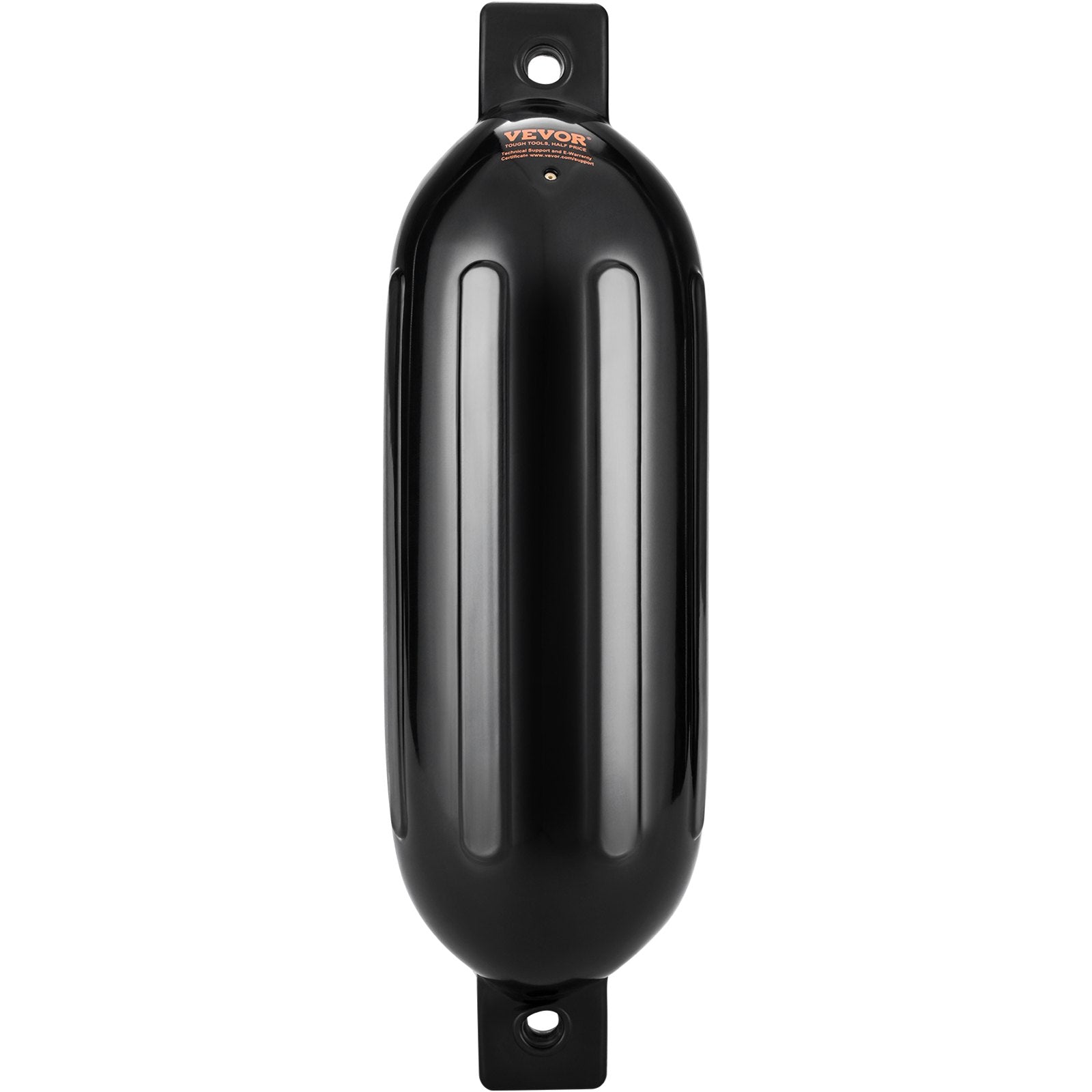 Boating Accessories: VEVOR Boat Fenders, 6.5" x 23" Boat Bumpers for Docking, Inflatable Ribbed Fender with Center Holes, Marine Boat Dock Fender Bumper with Air Pump, 4 Needles and 4 Ropes and Storage Bag, Black