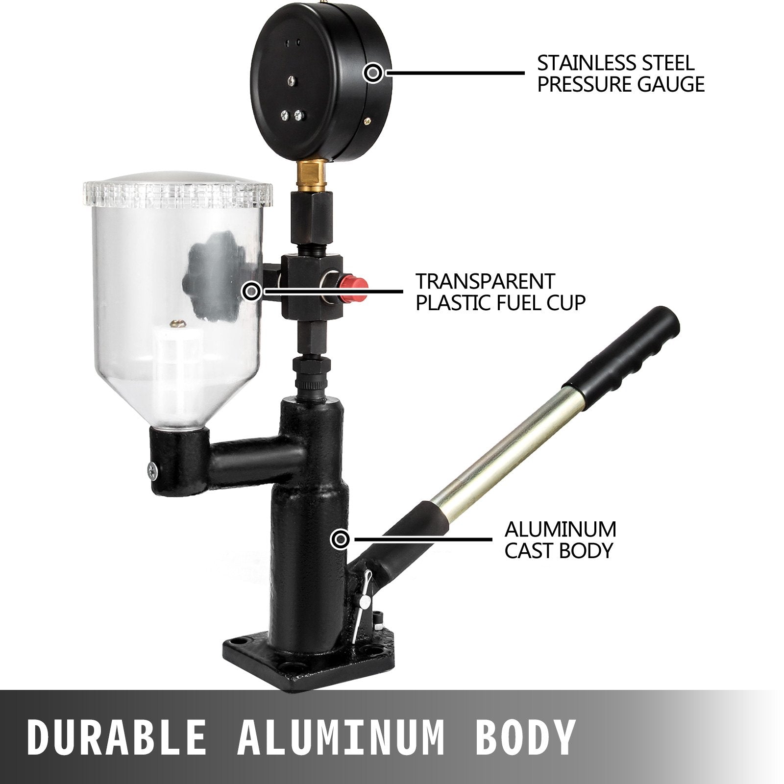 Automotive Gauges: Diesel Injector Nozzle 
Pressure Tester Dual scale Manometer Test Tool 0-600Bar (0-8000PSI) 
60Mpa Test Pressure High Configuration