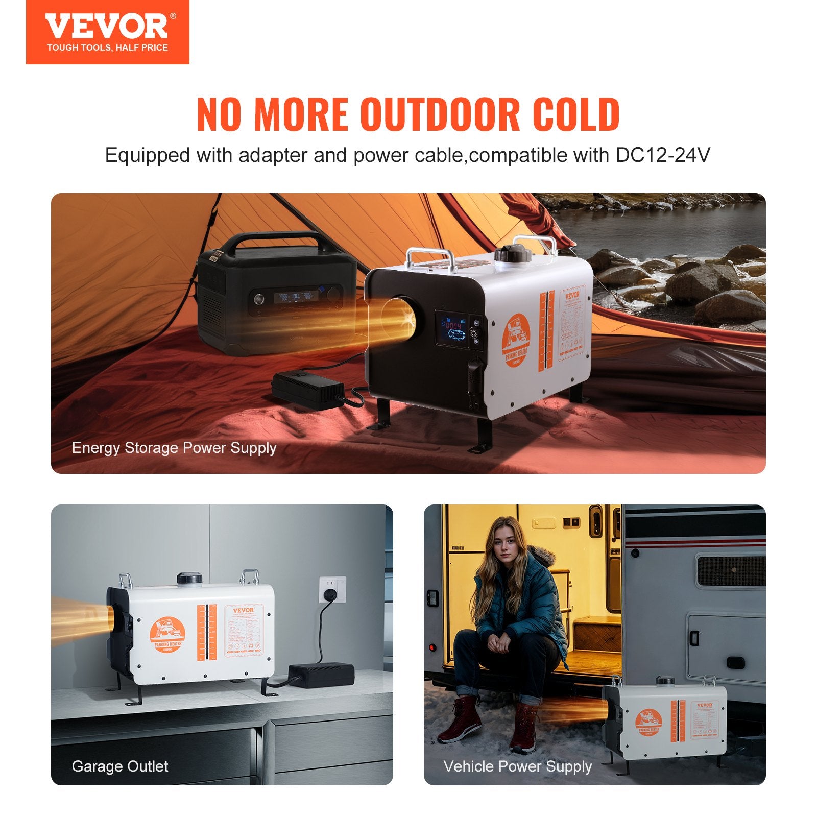 8KW Diesel Heater, 12V/24V All in One Diesel Air Heater, with Bluetooth APP Control, Remote Control and Display Screen, CO Alarm, Fast Heating Portable Diesel Heater for Vehicles and Outdoors