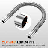 Fuel & Exhaust: VEVOR Diesel Heater Pipe Ducting Set, 3" Extendable Air Duct Hose, 1" Stainless Steel Exhaust Pipe, 2 Air Vents, Tee Air Outlet Connector and Hose Clamps, for 2KW/5KW/8KW Diesel Parking Heaters