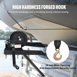 Hand Tools: VEVOR Hand Winch, 725.7 kg Pulling Capacity, Boat Trailer Winch Heavy Duty Rope Crank with 10 m Polyester Strap and Two-Way Ratchet, Manual Operated Hand Crank Winch for Trailer, Boat or ATV Towing