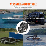 Hand Tools: VEVOR Hand Winch, 725.7 kg Pulling Capacity, Boat Trailer Winch Heavy Duty Rope Crank with 10 m Polyester Strap and Two-Way Ratchet, Manual Operated Hand Crank Winch for Trailer, Boat or ATV Towing