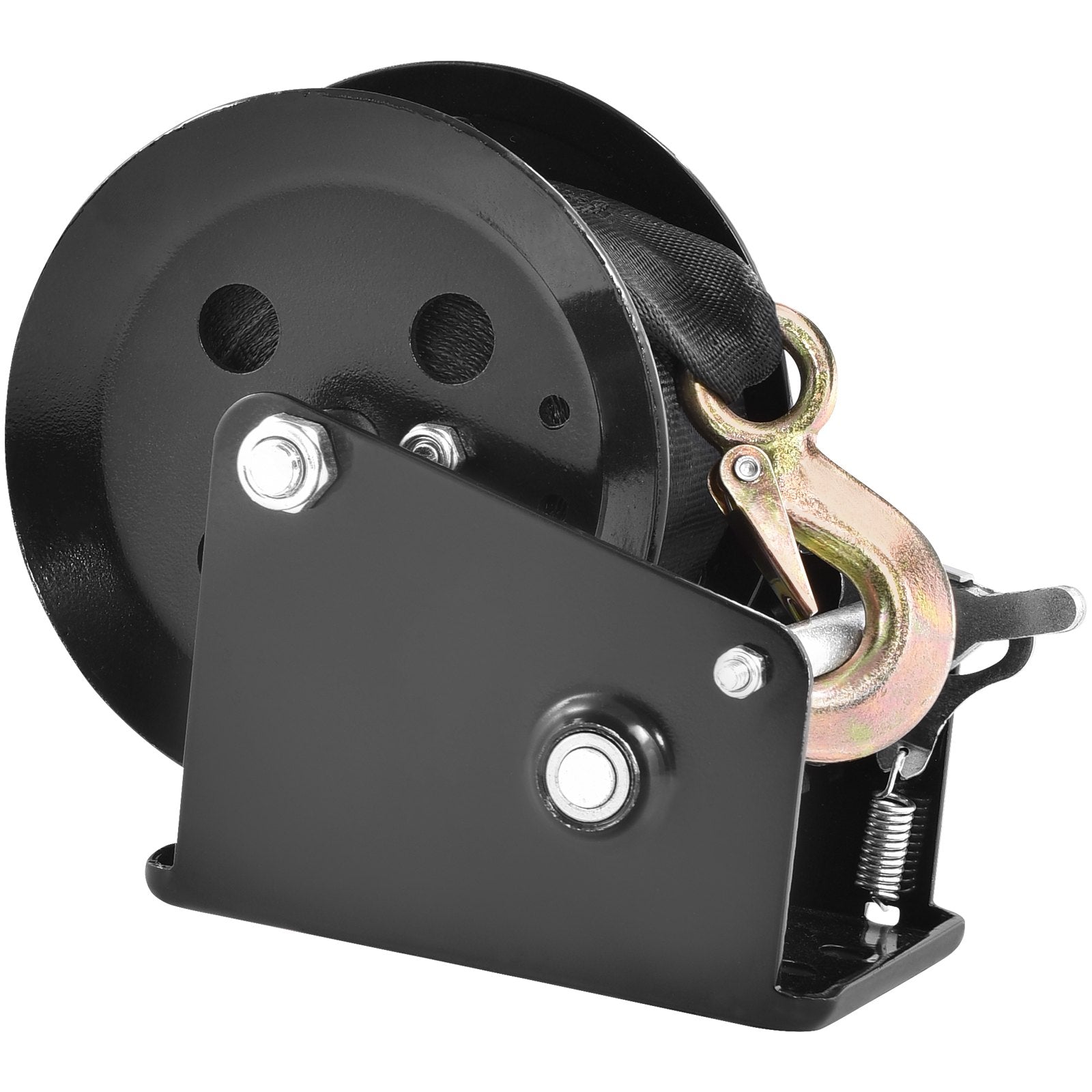 Hand Tools: VEVOR Hand Winch, 725.7 kg Pulling Capacity, Boat Trailer Winch Heavy Duty Rope Crank with 10 m Polyester Strap and Two-Way Ratchet, Manual Operated Hand Crank Winch for Trailer, Boat or ATV Towing