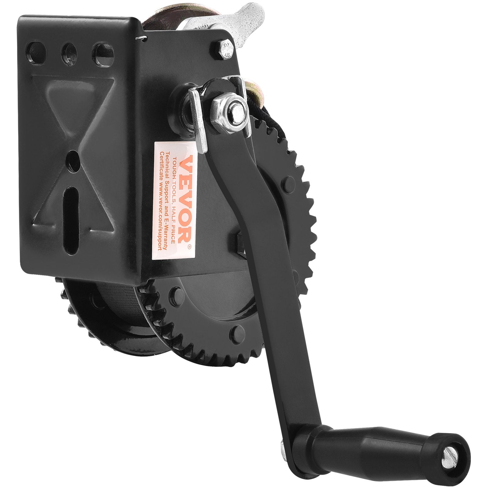 Hand Tools: VEVOR Hand Winch, 907.1 kg Pulling Capacity, Boat Trailer Winch Heavy Duty Rope Crank with 7 m Polyester Strap and Two-Way Ratchet, Manual Operated Hand Crank Winch for Trailer, Boat or ATV Towing