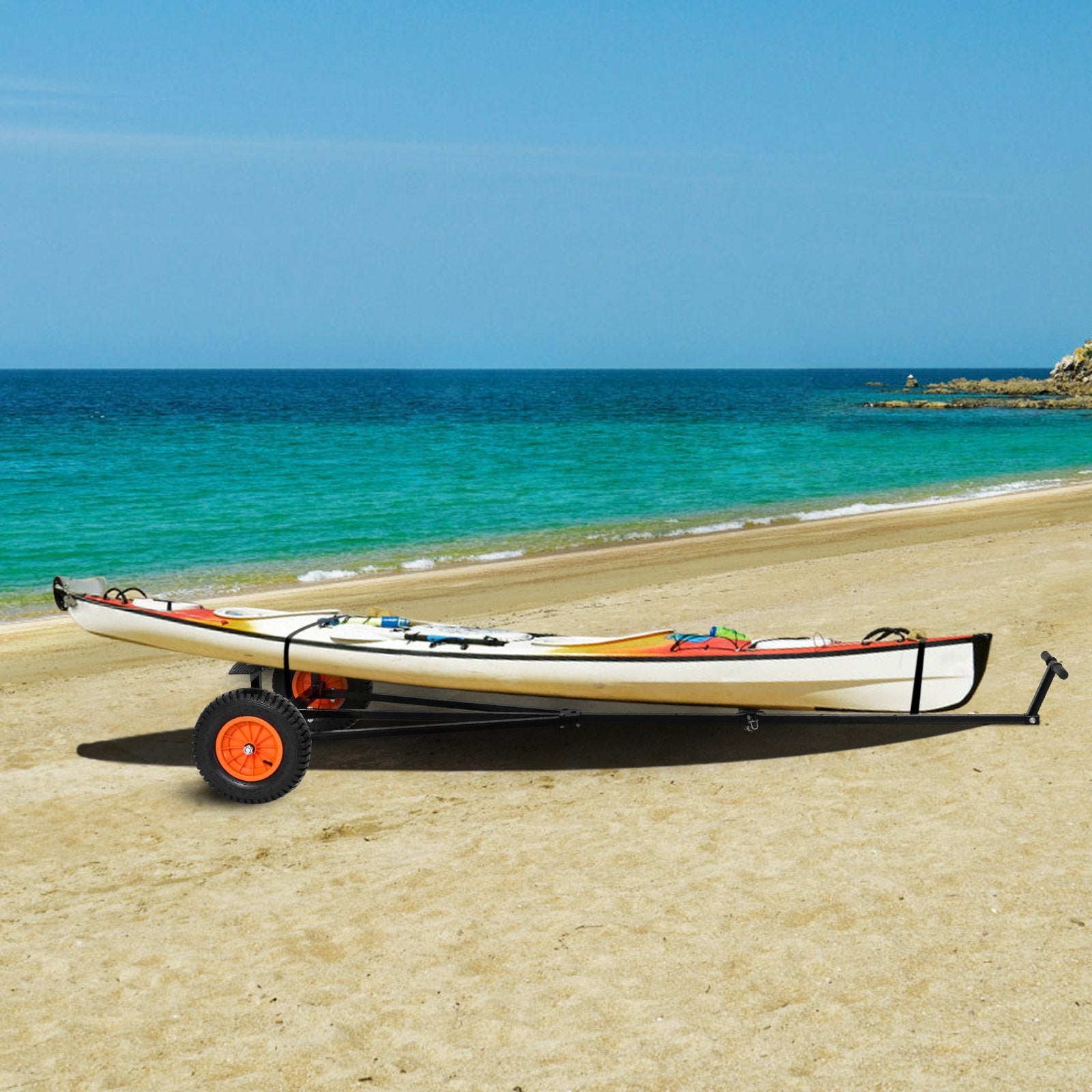 Boating Accessories: 420lbs Boat Trailer Dolly Mover Adjustable Length with 15.7 in Pneumatic Tires