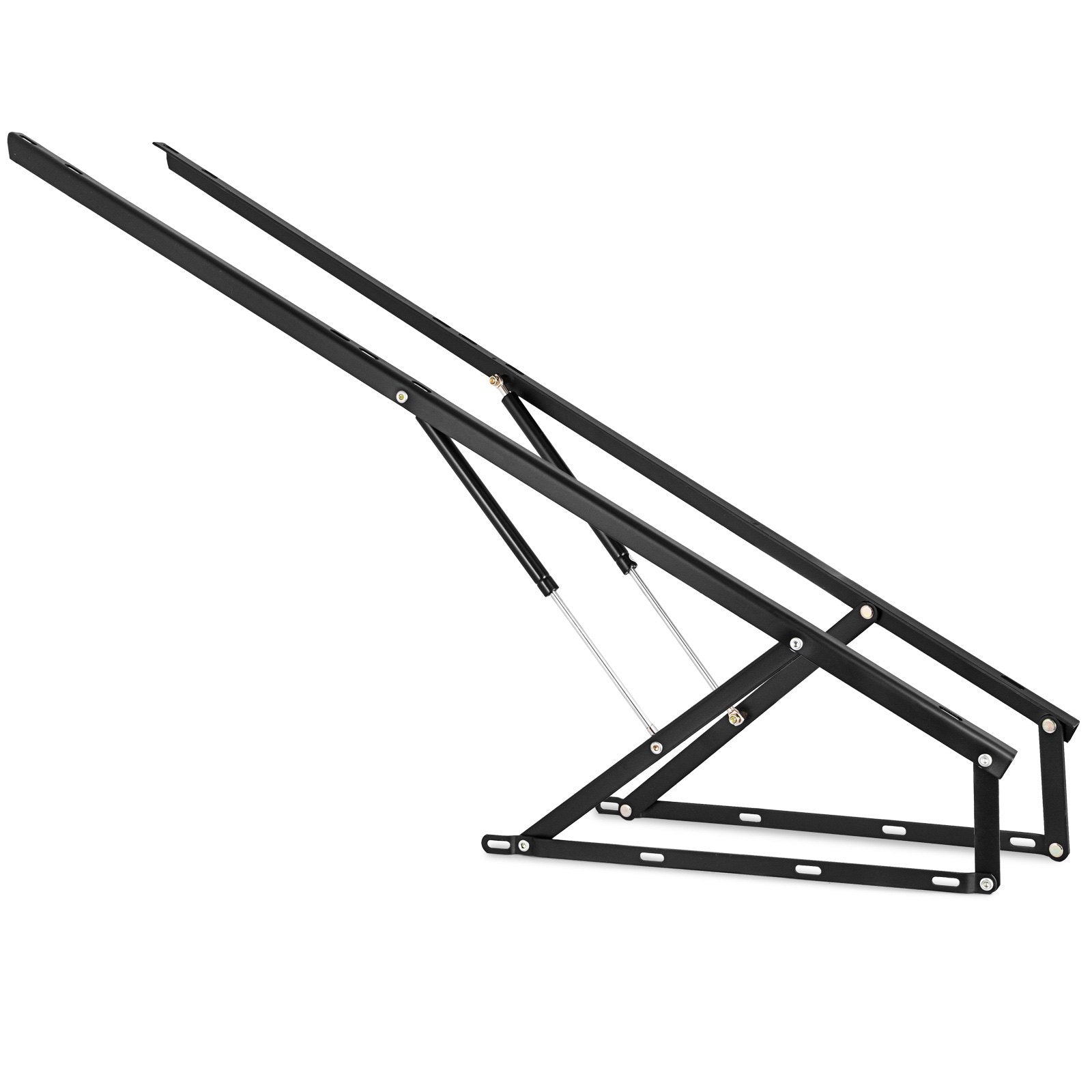 Pair of 5FT Pneumatic Mechanism Heavy Duty Gas Spring Kit for Box Bed Sofa Storage Space Saving DIY Project Lifter Lift Up Hardware Black