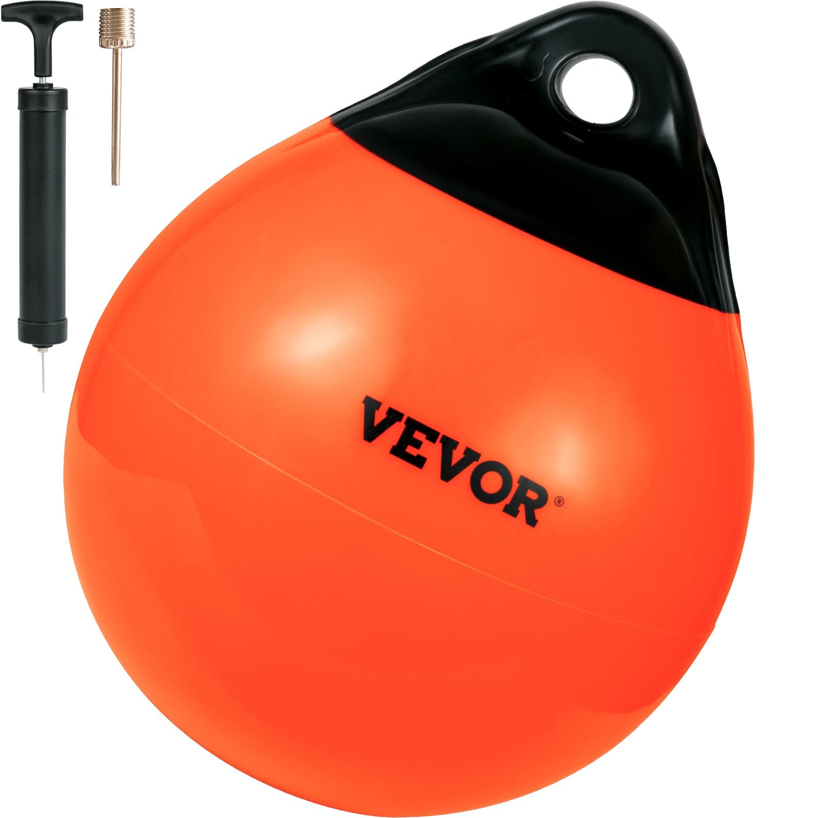 Boating Accessories: VEVOR Boat Buoy Balls, 15"" Diameter Inflatable Heavy-Duty Marine-Grade PVC Marker Buoys, Round Boat Mooring Buoys, Anchoring, Rafting, Marking, Fishing, Orange