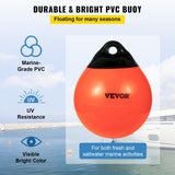 Boating Accessories: VEVOR Boat Buoy Balls, 15"" Diameter Inflatable Heavy-Duty Marine-Grade PVC Marker Buoys, Round Boat Mooring Buoys, Anchoring, Rafting, Marking, Fishing, Orange