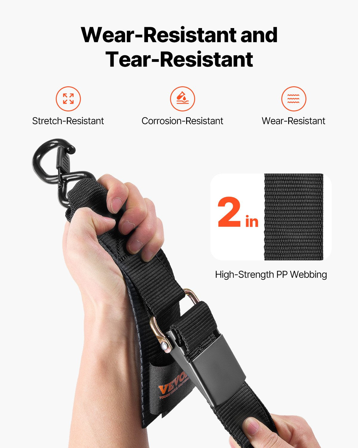 Restraints: VEVOR Retractable Ratchet Straps, 5.08 cm x 121.92 cm Ratchet Tie Down Straps with Security Lock S Hooks, 2 Pack Heavy Duty Ratchet Straps with 680.4 kg Break Strength, for Trailers, Vehicles, Boat