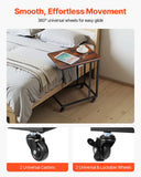 Desk Accessories: VEVOR C Table, C Shaped Sofa Side Table with Metal Frame Rolling Casters, Portable C Shaped End Stand for Living Room Bedroom Office, 19.69 x 13.78 x 23.82 inches Laptop Side Tables, Brown and Black