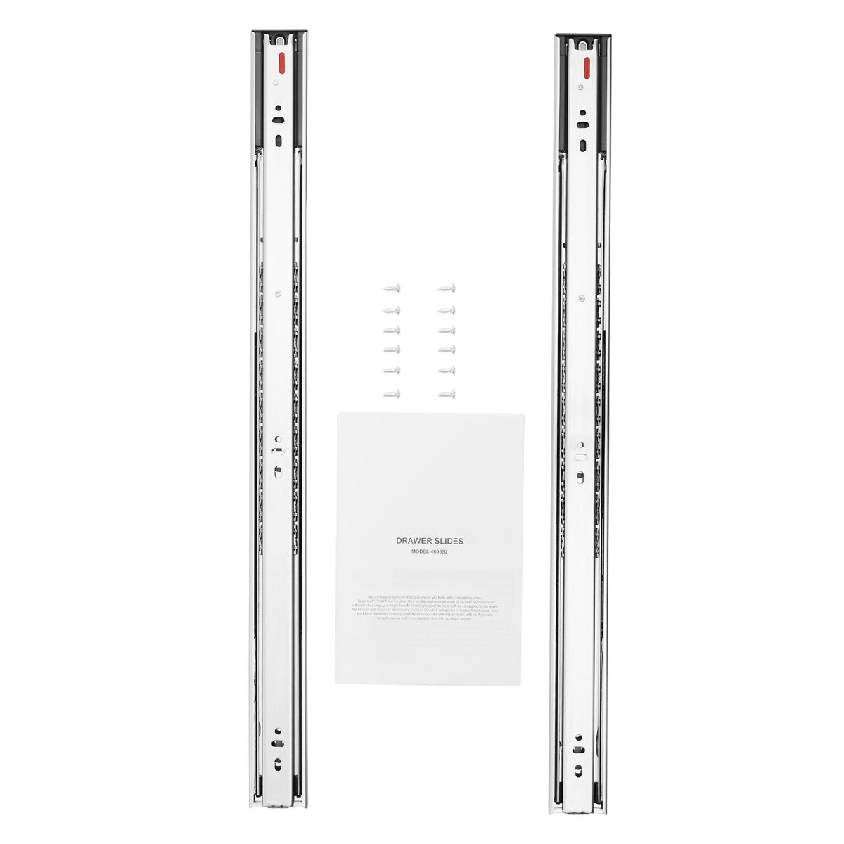 6 Pairs of 609.6mm Drawer Slides Side Mount Rails, Heavy Duty Full Extension Steel Track, Soft-Close Noiseless Guide Glides Cabinet Kitchen Runners with Ball Bearing, 100 Lbs Load Capacity